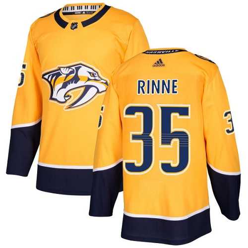 Men's Adidas Nashville Predators #35 Pekka Rinne Yellow Home Authentic Stitched NHL Jersey