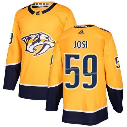 Men's Adidas Nashville Predators #59 Roman Josi Yellow Home Authentic Stitched NHL Jersey