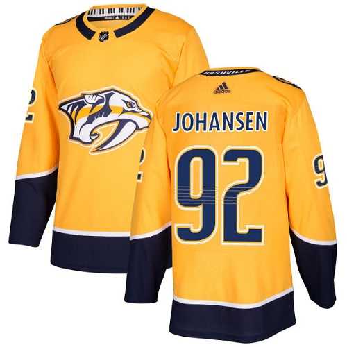 Men's Adidas Nashville Predators #92 Ryan Johansen Yellow Home Authentic Stitched NHL Jersey