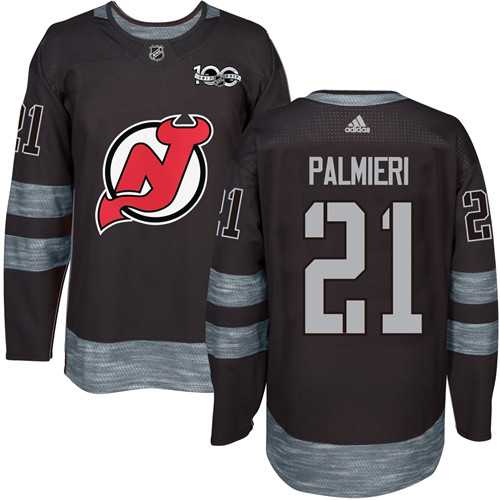 Men's Adidas New Jersey Devils #21 Kyle Palmieri Black 1917-2017 100th Anniversary Stitched NHL Jersey