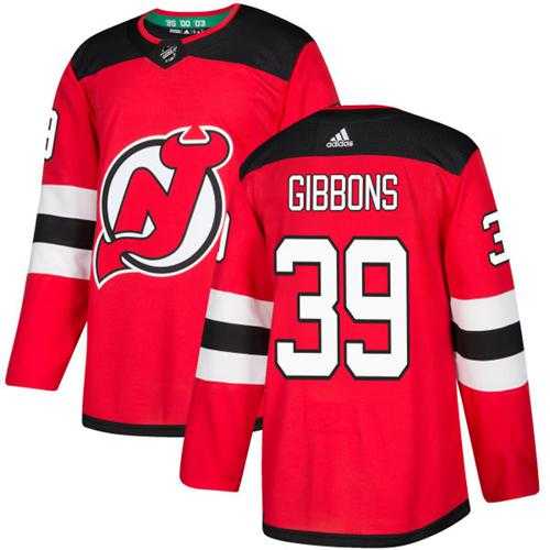 Men's Adidas New Jersey Devils #39 Brian Gibbons Red Home Authentic Stitched NHL Jersey