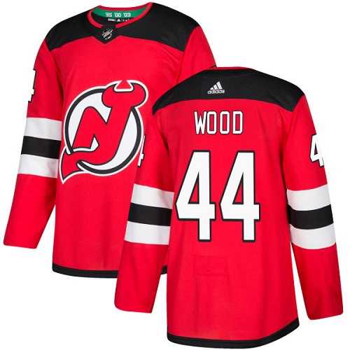 Men's Adidas New Jersey Devils #44 Miles Wood Red Home Authentic Stitched NHL Jersey