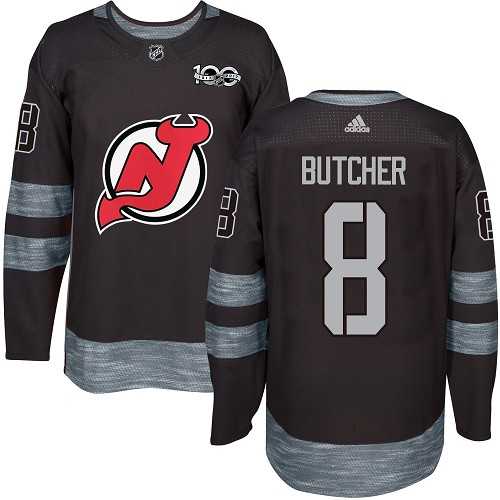 Men's Adidas New Jersey Devils #8 Will Butcher Black 1917-2017 100th Anniversary Stitched NHL Jersey