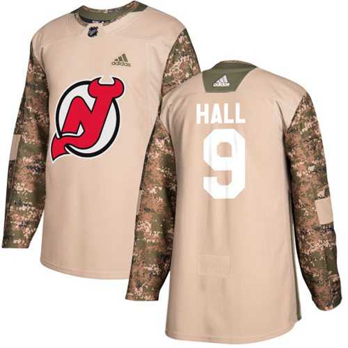 Men's Adidas New Jersey Devils #9 Taylor Hall Camo Authentic 2017 Veterans Day Stitched NHL Jersey