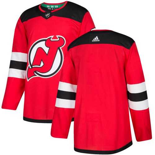Men's Adidas New Jersey Devils Blank Red Authentic Stitched NHL Jersey