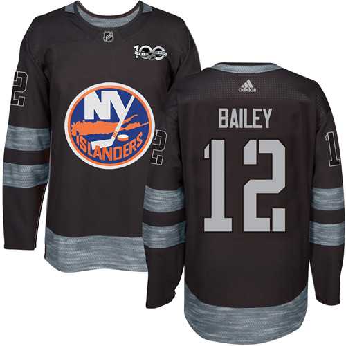 Men's Adidas New York Islanders #12 Josh Bailey Black 1917-2017 100th Anniversary Stitched NHL Jersey