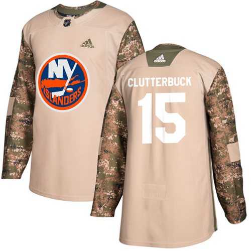 Men's Adidas New York Islanders #15 Cal Clutterbuck Camo Authentic 2017 Veterans Day Stitched NHL Jersey