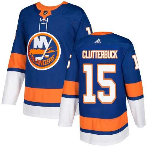 Men's Adidas New York Islanders #15 Cal Clutterbuck Royal Blue Home Authentic Stitched NHL Jersey