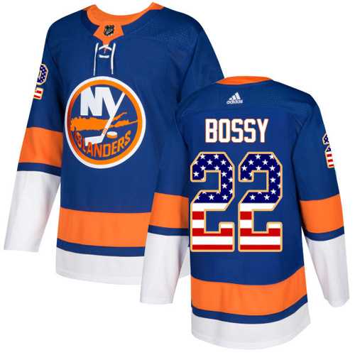 Men's Adidas New York Islanders #22 Mike Bossy Royal Blue Home Authentic USA Flag Stitched NHL Jersey
