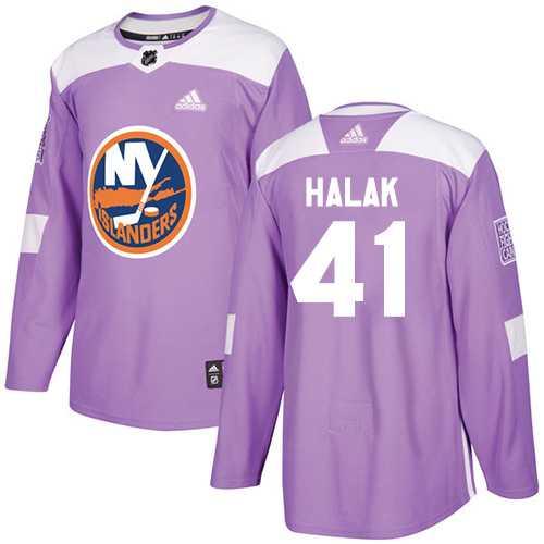 Men's Adidas New York Islanders #41 Jaroslav Halak Purple Authentic Fights Cancer Stitched NHL Jersey