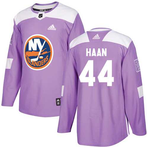 Men's Adidas New York Islanders #44 Calvin De Haan Purple Authentic Fights Cancer Stitched NHL Jersey