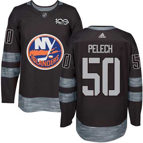 Men's Adidas New York Islanders #50 Adam Pelech Black 1917-2017 100th Anniversary Stitched NHL Jersey