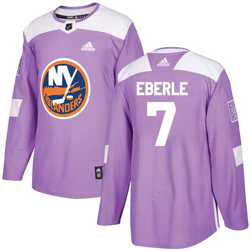 Men's Adidas New York Islanders #7 Jordan Eberle Purple Authentic Fights Cancer Stitched NHL Jersey