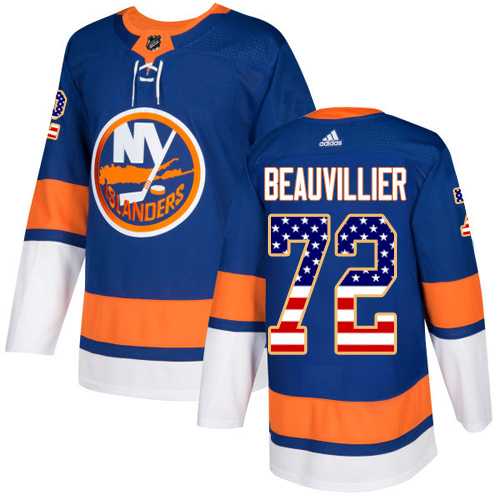 Men's Adidas New York Islanders #72 Anthony Beauvillier Royal Blue Home Authentic USA Flag Stitched NHL Jersey