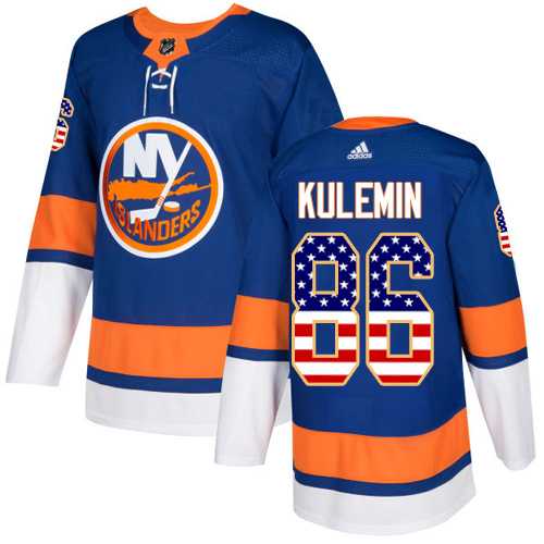 Men's Adidas New York Islanders #86 Nikolay Kulemin Royal Blue Home Authentic USA Flag Stitched NHL Jersey