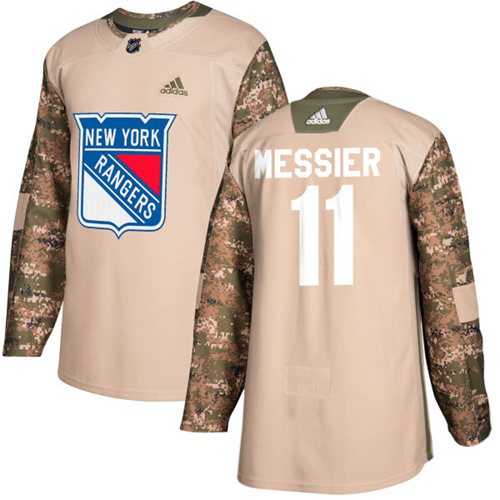 Men's Adidas New York Rangers #11 Mark Messier Camo Authentic 2017 Veterans Day Stitched NHL Jersey
