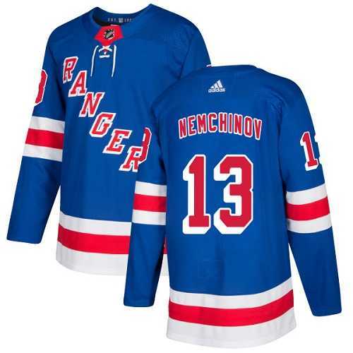 Men's Adidas New York Rangers #13 Sergei Nemchinov Royal Blue Home Authentic Stitched NHL Jersey
