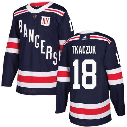 Men's Adidas New York Rangers #18 Walt Tkaczuk Navy Blue Authentic 2018 Winter Classic Stitched NHL Jersey