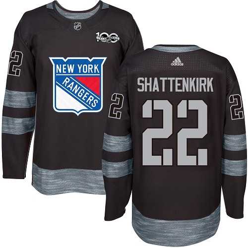 Men's Adidas New York Rangers #22 Kevin Shattenkirk Black 1917-2017 100th Anniversary Stitched NHL Jersey