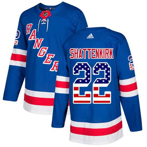 Men's Adidas New York Rangers #22 Kevin Shattenkirk Royal Blue Home Authentic USA Flag Stitched NHL Jersey