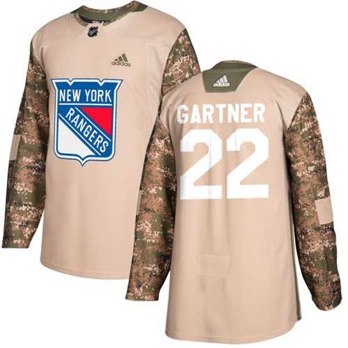 Men's Adidas New York Rangers #22 Mike Gartner Camo Authentic 2017 Veterans Day Stitched NHL Jersey