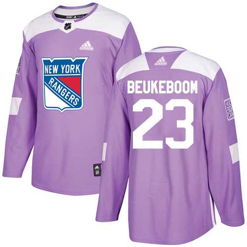 Men's Adidas New York Rangers #23 Jeff Beukeboom Purple Authentic Fights Cancer Stitched NHL