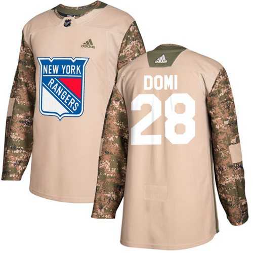 Men's Adidas New York Rangers #28 Tie Domi Camo Authentic 2017 Veterans Day Stitched NHL Jersey