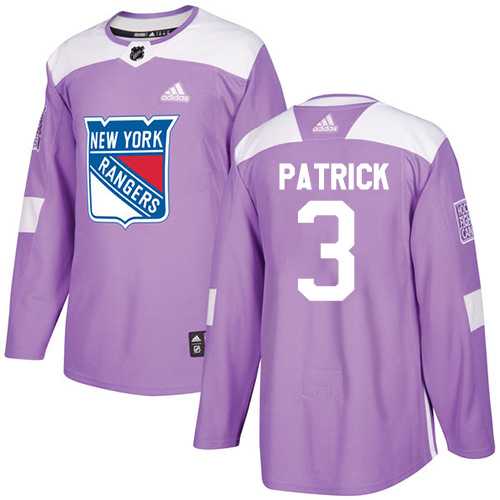 Men's Adidas New York Rangers #3 James Patrick Purple Authentic Fights Cancer Stitched NHL
