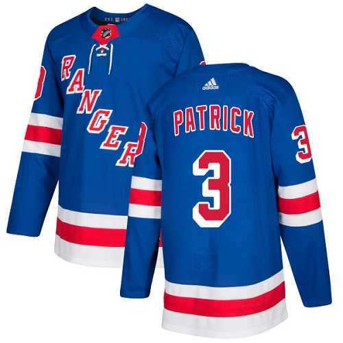 Men's Adidas New York Rangers #3 James Patrick Royal Blue Home Authentic Stitched NHL Jersey