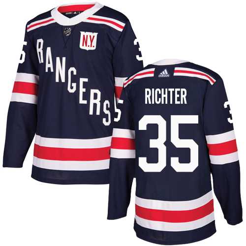 Men's Adidas New York Rangers #35 Mike Richter Navy Blue Authentic 2018 Winter Classic Stitched NHL Jersey