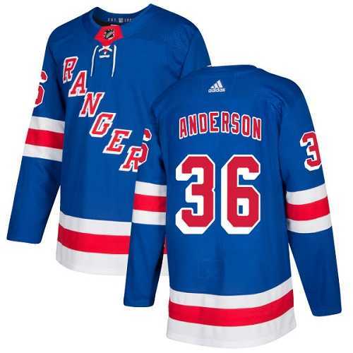 Men's Adidas New York Rangers #36 Glenn Anderson Royal Blue Home Authentic Stitched NHL Jersey