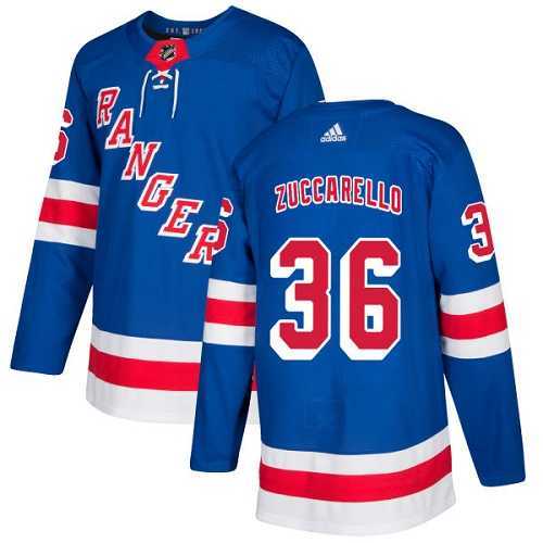Men's Adidas New York Rangers #36 Mats Zuccarello Royal Blue Home Authentic Stitched NHL Jersey