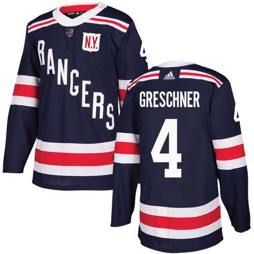 Men's Adidas New York Rangers #4 Ron Greschner Navy Blue Authentic 2018 Winter Classic Stitched NHL Jersey