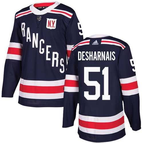 Men's Adidas New York Rangers #51 David Desharnais Navy Blue Authentic 2018 Winter Classic Stitched NHL Jersey