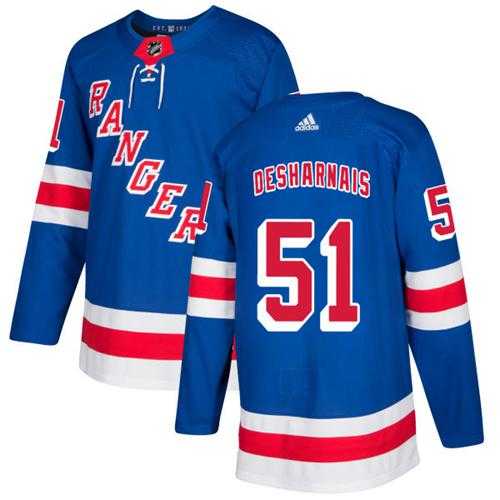 Men's Adidas New York Rangers #51 David Desharnais Royal Blue Home Authentic Stitched NHL Jersey