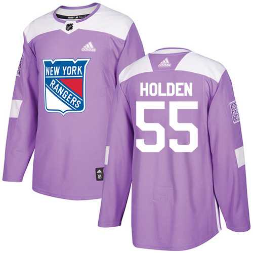 Men's Adidas New York Rangers #55 Nick Holden Purple Authentic Fights Cancer Stitched NHL