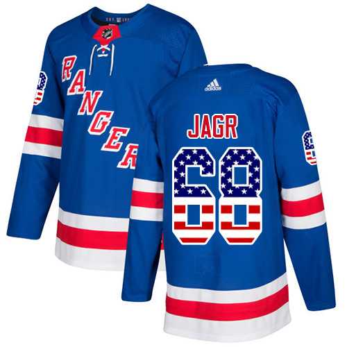 Men's Adidas New York Rangers #68 Jaromir Jagr Royal Blue Home Authentic USA Flag Stitched NHL Jersey