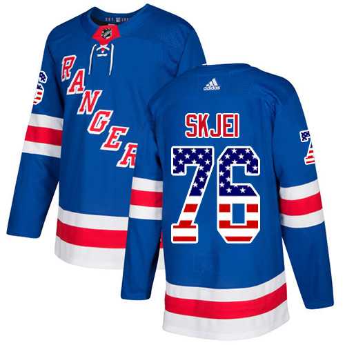 Men's Adidas New York Rangers #76 Brady Skjei Royal Blue Home Authentic USA Flag Stitched NHL Jersey