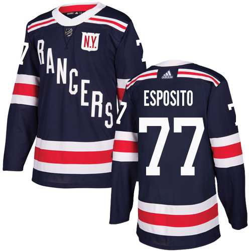 Men's Adidas New York Rangers #77 Phil Esposito Navy Blue Authentic 2018 Winter Classic Stitched NHL Jersey