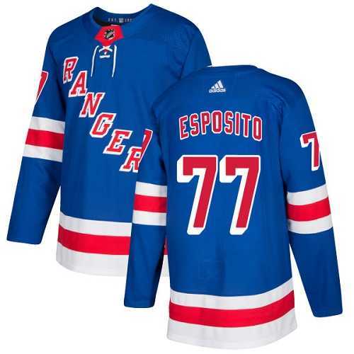 Men's Adidas New York Rangers #77 Phil Esposito Royal Blue Home Authentic Stitched NHL Jersey