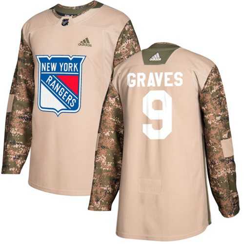 Men's Adidas New York Rangers #9 Adam Graves Camo Authentic 2017 Veterans Day Stitched NHL Jersey