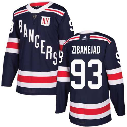 Men's Adidas New York Rangers #93 Mika Zibanejad Navy Blue Authentic 2018 Winter Classic Stitched NHL Jersey