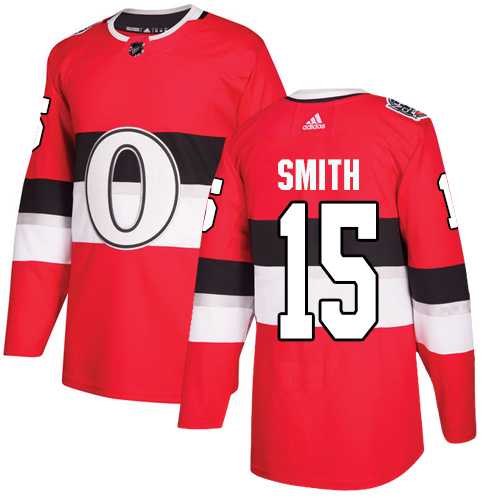 Men's Adidas Ottawa Senators #15 Zack Smith Red Authentic 2017 100 Classic Stitched NHL Jersey