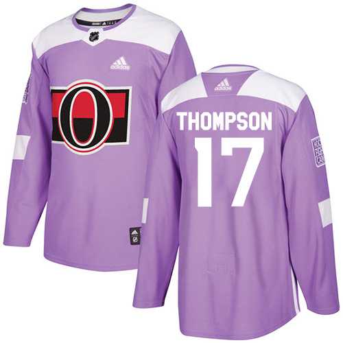 Men's Adidas Ottawa Senators #17 Nate Thompson Purple Authentic Fights Cancer Stitched NHL