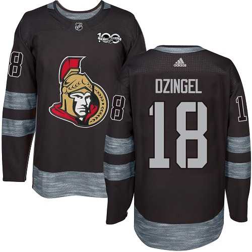 Men's Adidas Ottawa Senators #18 Ryan Dzingel Black 1917-2017 100th Anniversary Stitched NHL Jersey