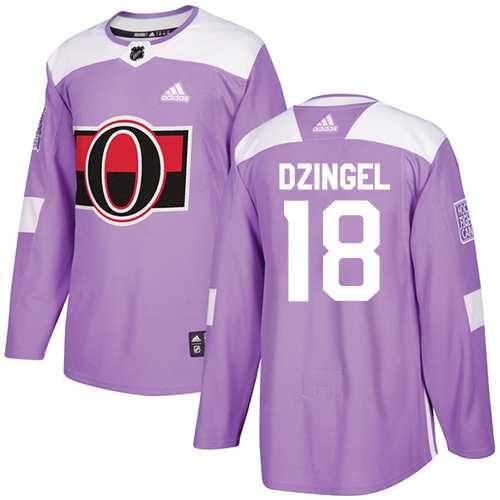Men's Adidas Ottawa Senators #18 Ryan Dzingel Purple Authentic Fights Cancer Stitched NHL