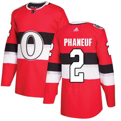 Men's Adidas Ottawa Senators #2 Dion Phaneuf Red Authentic 2017 100 Classic Stitched NHL Jersey