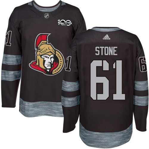 Men's Adidas Ottawa Senators #61 Mark Stone Black 1917-2017 100th Anniversary Stitched NHL Jersey