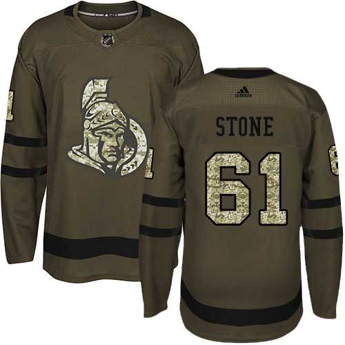 Men's Adidas Ottawa Senators #61 Mark Stone Green Salute to Service Stitched NHL Jersey