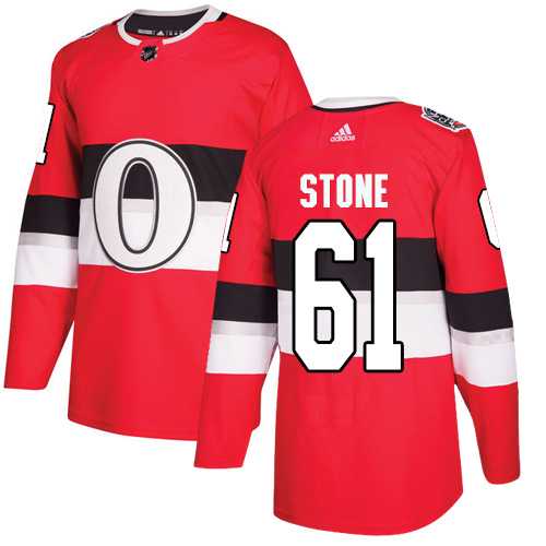 Men's Adidas Ottawa Senators #61 Mark Stone Red Authentic 2017 100 Classic Stitched NHL Jersey